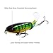 Discover Fish Fishing Lures with Rotating Tail for Saltwater Freshwater - Topwater Hard Bait with Treble Hooks for Muskie Musky Pike Bass Trout Walleye, 4.0 inch 0.5 oz Golden Green
