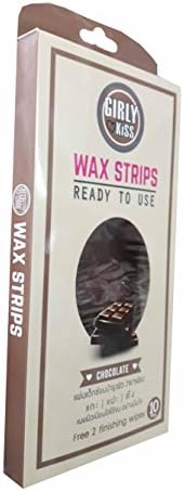 2 Packs of Chocolate Girly Kiss Wax Strips, say goodbye to stubble and hello softness. Ready to use just rub, peel and go. (10 Pcs./ pack. and free 2 finishing wipes.)