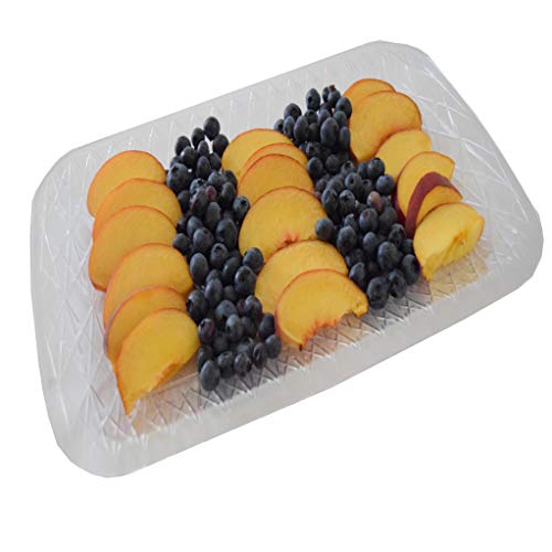 Plastic Serving Tray Disposable Cupcake Stand Clear Reusable Food Platter Appetizer Display Set of 2 (16 x 10) - Thumbnail 6