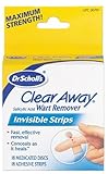 Dr. Scholl's Clear Away Salicyclic Acid Wart Remover Invisible Strip, 18-Count Boxes (Pack of 3)
