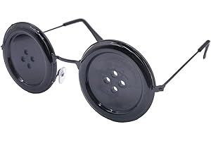 Ealipoi Necklace Anime Button Glasses with Hair Clips Merch Cosplay Costume Accessories Adult (Button Eye Glasses)