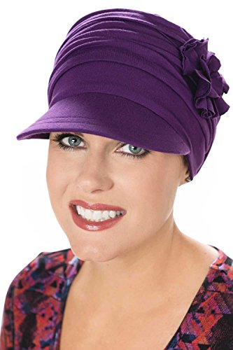 Bamboo Florette Newsboy-Caps for Women with Chemo Cancer Hair Loss Luxury Bamboo - French Beige - Thumbnail 4