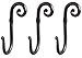 RTZEN Wall Mount Hook Set - Wrought Iron Decorative Rustic Metal Coat Hooks for Hanging - Handcrafted Classic Farmhouse Wall Mounted Black Hooks for Towel Robe or Hat Hanging - 3 Pack