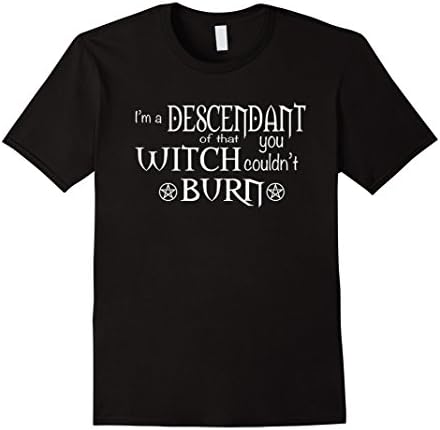 Men's Wiccan Pagan Witch T Shirt Descendant of that Witch Tee 3XL Black