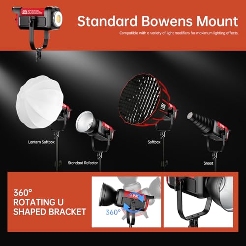 GVM 300W Bi-Color Video Lighting Kit with Softbox and Bowens CCT Stand 2700K~6800K CRI 97+ Continuous Lighting for Photography