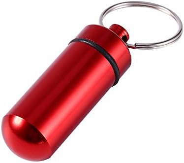 SZHAIYU Pill Box, Aluminum Alloy Water-Proof Air-Tight Large Volume Pill Fob Pill Case Pill Box Pill Holder with Keychain, Great for Travel or Outdoor Activities