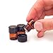 1/4 Dram (1ml) AMBER Glass Vial (144)- Flat Black Screw Cap w/ Orifice Reducer and Seal - Pack of 144