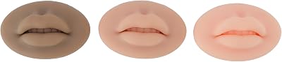 ciciglow 3pcs 3D Tattoo Practice Lips Skin Silicone Microblading Cosmetic