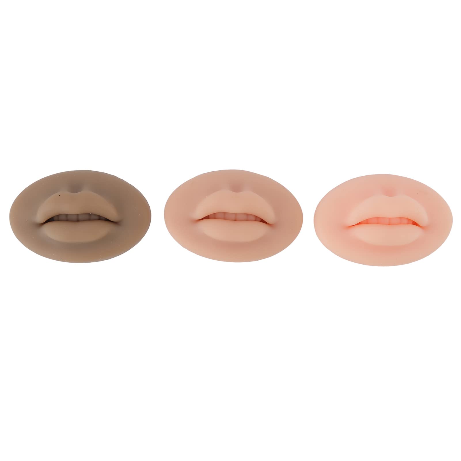 Soft Silicone Lip Practice Skin, 3Pcs Tattoo Practice Lips Silicone Microblading Practice Skin 3D Fake Skin Tattoo Skin Cosmetic Makeup Lips Training for Tattoo Artists, Beginners