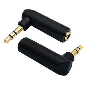 AAOTOKK 3,5 mm Jack Adapter 90 graden rechtshoekige 3 polen 3,5 mm TRS Audio Stereo Mannelijke naar Vrouwelijke…