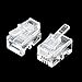 uxcell 4 Pcs 4 Pin RJ10 4P4C Connector, Standard Telephone Modular Plug Phone Jack Adapter Crimp End for Telephone Handset Flat Stranded Cable, Clear