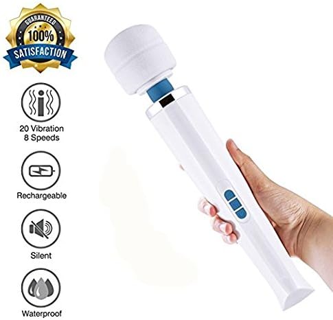 Portable Cordless Vibration Wand Massager - Strongest Therapeutic Vibrating Power - Best Rated for Travel Gift - Magic Stress Away - Perfect for Muscle Aches and Personal Sports Recovery,White