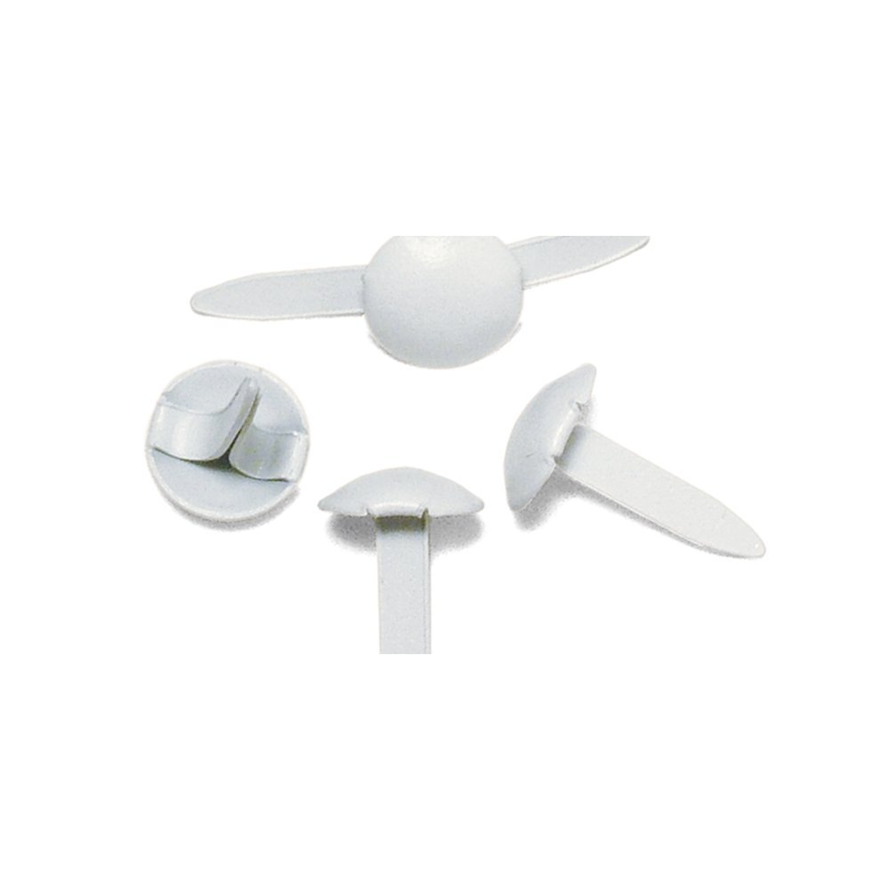 RAYHER HOBBY 7871602 Brads Round 4 and 8 mm Diameter Pack of 75 White