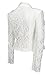 eVogues Plus Size Open Front Lace Sleeve Jacket White