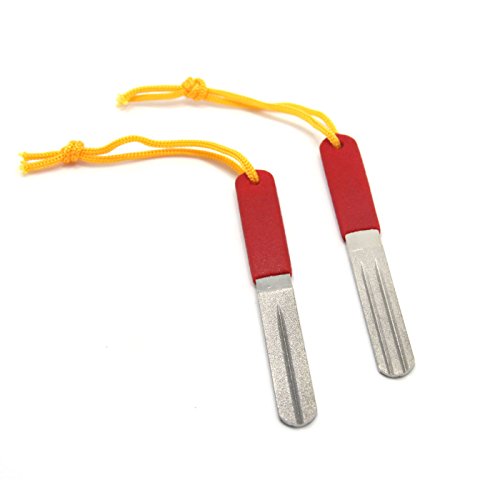 SAMSFX Dual Grit Diamond Fishing Hook & Knife Sharpening File Fly Fishing Tool (Red Hook Sharpeners)