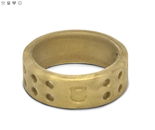 Qalo Women's Perforated Silicone Ring, Gold, Size 7
