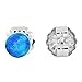 Trustmark 925 Sterling Silver 4mm Tropical Blue Created Opal Ball Stud Post Earrings, Oceans