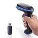 Wireless 2.4G Barcode Scanner Bar Code Reader Long Transmission Distance Automatic Laser Network USB Cordless & Wired 1D Bar-Code Scanner for Mac Windows Quickbooks Linux Handheld Rechargeable (Blue)