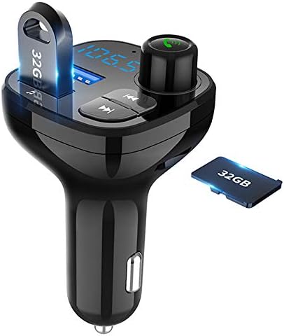 Bluetooth FM Transmitter for Car, BEITESI Wireless in-Car Radio Transmitter Adapter Car Kit with USB Car Charger, Car MP3 Music Player Support TF Card and USB Flash Drive (Black00)