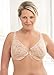 Full Figure Plus Size Wonderwire Front-Closure Stretch Lace Bra Underwire #9245 Café