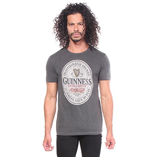 Lucky Brand Men's Guinness Oval Graphic Tee Jet Black T-Shirt