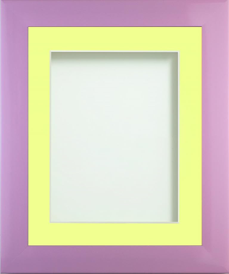 Frame Company Candy Range Peony Picture Photo Frames with Lemon Bon Bon Mount, 8x8 for 5x5 *Choice of Sizes and Colours* Fitted with Real Glass