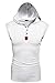 Bluetime Men's Fashion Ribbed Hooded Slim Fit Tank Tops (S, White)