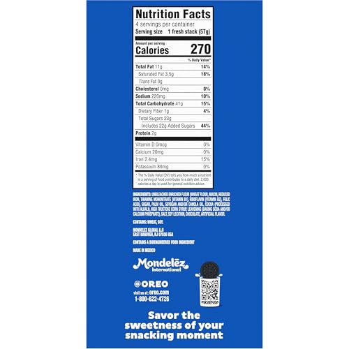 OREO FRESH STACKS CHOCOLATE SANDWICH COOKIES, BULK TRAVEL SNACKS, 6 BOXES (24 MULTI SNACK PACKS)