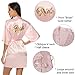 Hawiton Women's Satin Silk Bride & Bridesmaid Robe Gold Glitter Wedding Party Kimono Robes