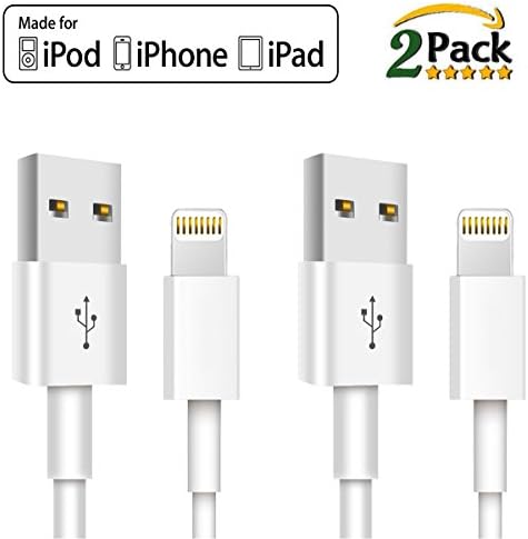 Apple Charging Cords, XUYAO Charge Cords for Iphone X 8 7 6 6S Plus 5 5S SE,All Iphone Ipad Ipod,Iphone Cords with Certified,2 Pack