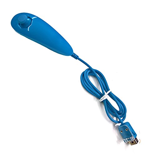 Aoyoho Nunchuck Controller Pack of 2 Sky Blue Replacement Nunchuk Controller for Wii and Wii U Video Game