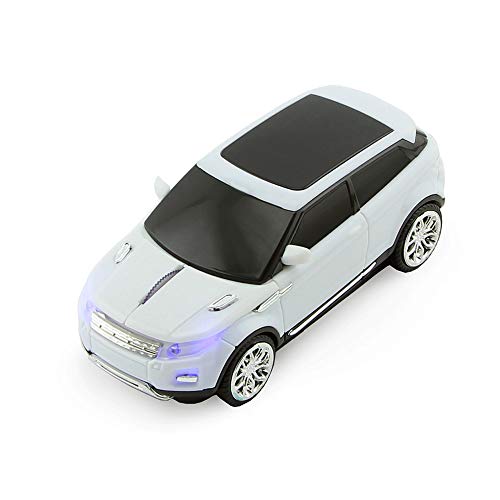 2.4Ghz Car Wireless Mouse 1600DPI Sport SUV Car Mouse Small USB Optical Computer Mouse Gaming Office Mice with USB Receiver for PC Computer Notebook Laptop (White)