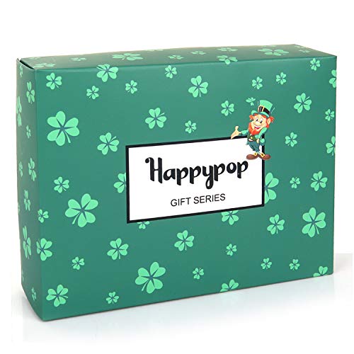 image for Happypop Novelty Funny Crazy Clover Lucky Crew Socks Colorful Fun Cool