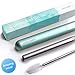 Eco-Pals | Straws Reusable Stainless Steel with Soft Silicone Mouthpiece | Reusable Straw | Dishwasher Safe | +1 Straw Cleaning Brush (Sea Foam)