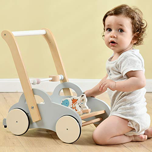labebe Push Walker Stroller Toys ,Pull Wagon for Kid,Gray ...
