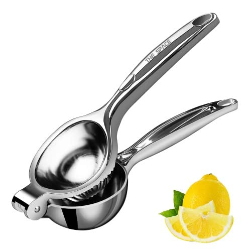 The Space Manual Lemon Squeezer - Stainless Steel Citrus Press Juicer - Anti-Slip, Anti-Corrosion, Dishwasher Safe Juice Extractor - Premium Handheld Juicer for Lemon, Lime & Citrus Fruit