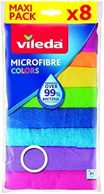Microfibre Colors, panni multiuso in 100% microfibra, lavabili in lavatrice a 60°C, riutilizzabili, colori assortiti, 30 x 30 cm, 9 pezzi