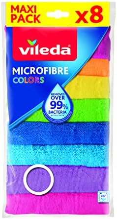 Microfibre Colors, panni multiuso in 100% microfibra, lavabili in lavatrice a 60°C, riutilizzabili, colori assortiti, 30 x 30 cm, 9 pezzi
