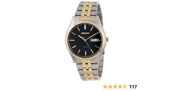 SNE034 Two-Tone Solar Bluish Black Dial 