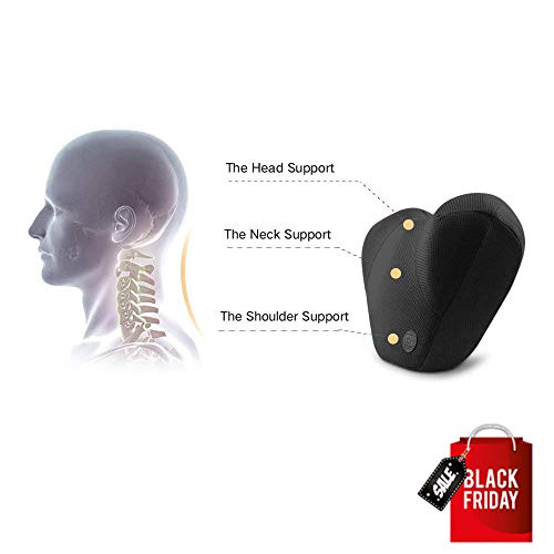 QBUC Car Neck Pillow,Memory Foam Support Head Neck Driving for Car Seat Headrest