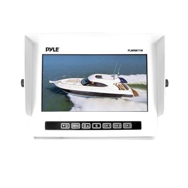 New-Pyle-PLDMR87-15-Din-Marine-Yacht-Waterproof-AMFM-CDDVDMP3-Radio-Stereo-Receiver-Remote-With-4-X-Pyle-PLMR6LE-65-Inch-LED-Light-Marine-Speakers-And-PLMRM71W-Hydra-Series-Marine-Grade-Water-Resistan