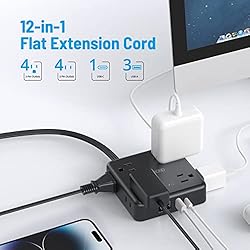 Surge Protector Power Strip 10 ft Cord - Flat Plug