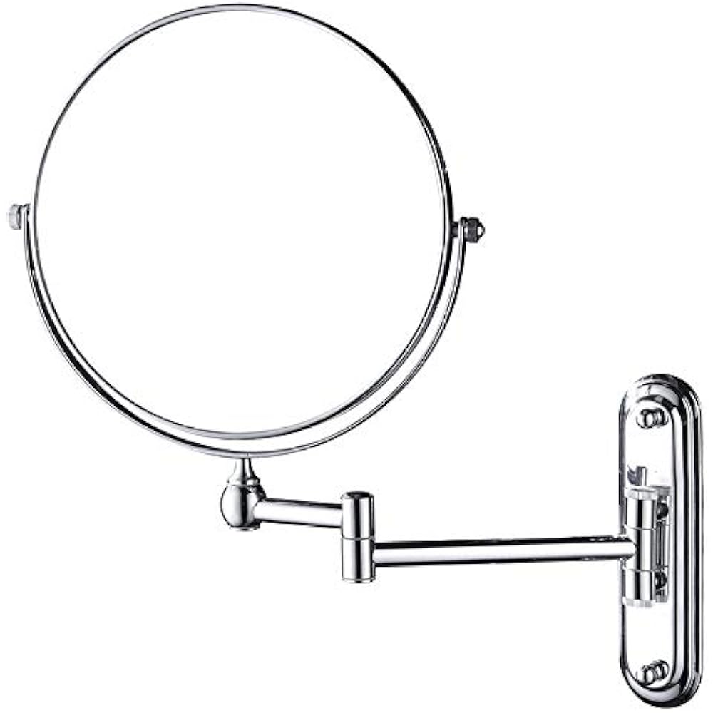 10x Magnification Wall Mounted Mirror Swing ArmTwo Sided, 8 Inch, Solid