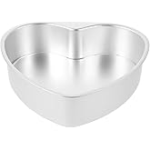 Uonlytech 7 Inch Heart Shaped Cake Pan with Removable Bottom Non-Stick Baking Mold for Romantic Cakes Weddings Birthdays