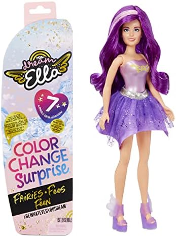 MGA Entertainment Dream Ella Color Change Surprise Fairies, Yasmin Pink Fashion Doll with 7+ Surprises Including Outfit, Castle Play Pretend Gift for MGA\u2019s Dream Ella Colour Change Surprise Fairies - Collectable Toy for Kids  - Unbox a 29cm Doll \u0026 7 Plus Surprises - Includes Wig, Skirt, Boots \u0026 More