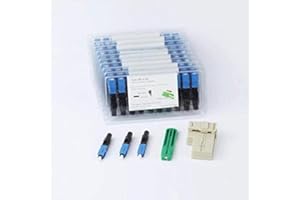 RETT FQC 20pcs SC UPC Fiber Optic Quick Connectors with Matched Tools Fiber Reusable Connectors Single Mode Mechanical Fast Connectors Adapter for FTTH CATV Network Instrument (UPC 20pcs)
