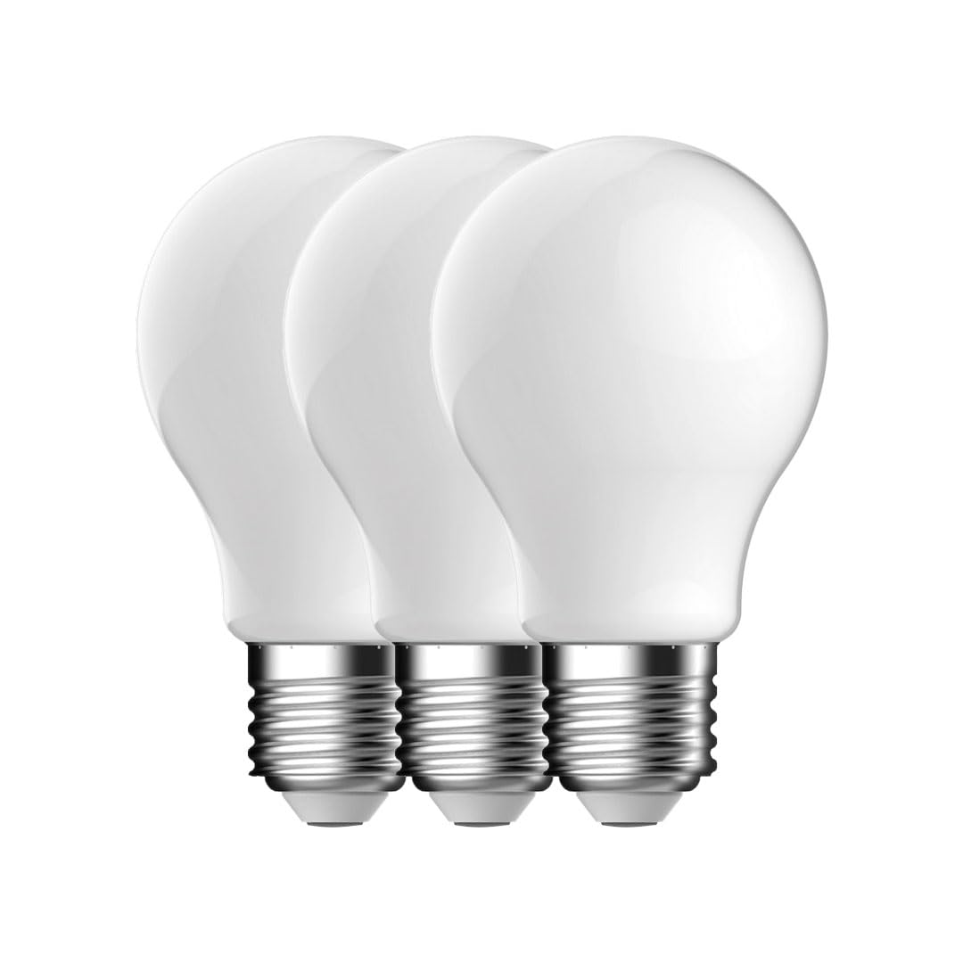 Energetic GLS Frosted LED Light Bulb, E27, 8.2W, 1055 Lumens, Warm White 2700K - 3 Pack