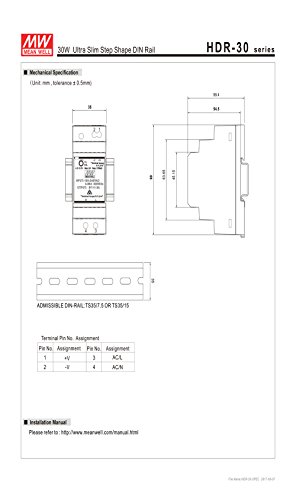 Original MEAN WELL HDR-30-5 15W 3A 5V DIN Rail Power Supply meanwell step shape mini slim size power source 5V DC adjustable 88-264VAC