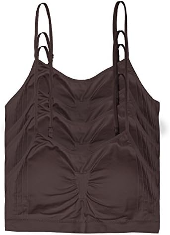 Kalon 4 Pack Women’s Nylon Spandex Removable Pads Comfort Cami Bras Wireless