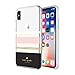 Kate Spade New York Phone Case | for Apple iPhone X and 2018 iPhone Xs | Protective Clear Crystal Phone Cases with Slim Design and Drop Protection - Charlotte Stripe Black/Cream/Blush/Gold
